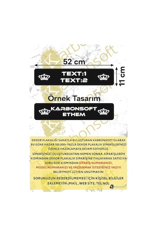 Karbonsoft Kişiye Özel Ahşap Dekor Plaka, Araba Plaka, Isimli Plaka, Cam Önü Plakası, Aksesuar Plaka Mdf Karbonnm5