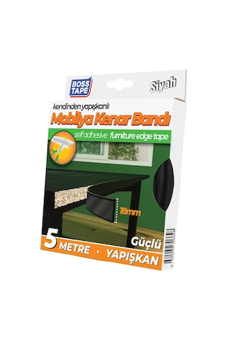 Boss Tape Yapışkanlı Siyah Masa Mobilya Kenar Bandı