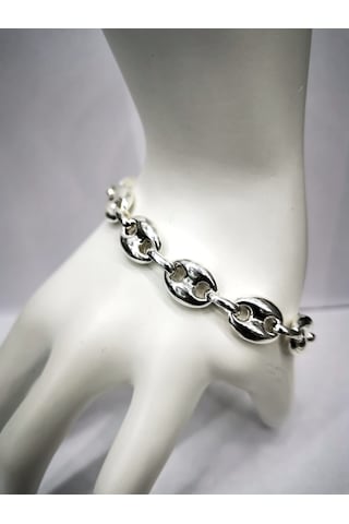 Omar Silver Unisex Gemici Arpa 11Mm Gümüş Bileklik