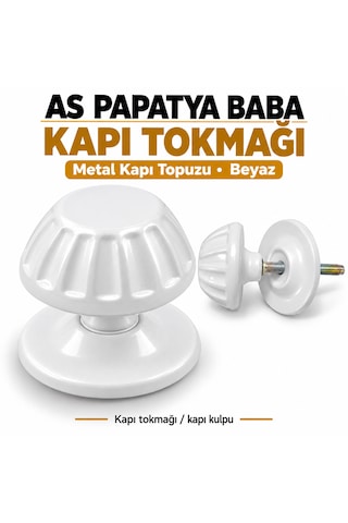 Baba Papatya Kapı Tokmağı Kapı Topuzu Kolu Metal Tokmak Beyaz Kapı Tutacağı