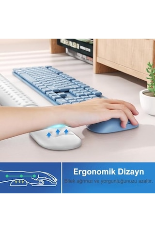 Ayrex Klasse Gaming Klavye Ve Mouse Bilek Destek Seti, Ergopad, Kaymaz Tabanlı, Nefes Alan Kumaş, Hassasiyet Önleyici