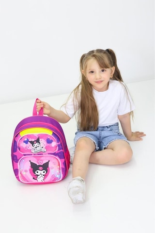 Kuromi Temalı Sevimli Ortopedik Anaokul Ve İlkokul Çantası Mor4