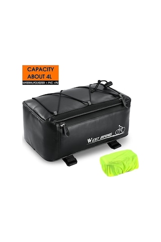 Didadodo Arka Koltuklu Elektrikli Bisiklet Çantası Dağ Bisikleti Sürüşü İçin Su Geçirmez Saklama Çantası Siyah Siyah