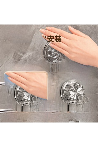 Reedark Banyo İçin Çift Çubuklu Süksiyonlu Havlu Rafı, Islak-kuru Havlu Depolama, Halka Takımı İle Modern Mükemmel Organizasyon Şeffaf Uzun Tip Diğer