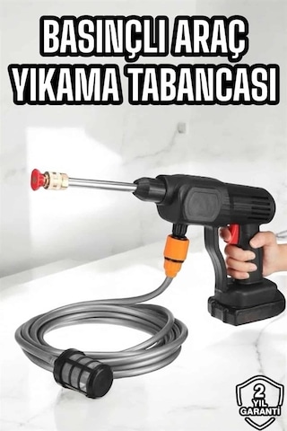 Yeni Nesil Araç Yıkama Şarjlı Tabancası Basınçlı Su Hazneli Çok Renkli