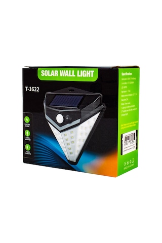 Powermaster T-1622 40 Ledli 120 Derece 5 Metre Görüş Açısı Solar Üçgen Tip Aydınlatma 1 ADET