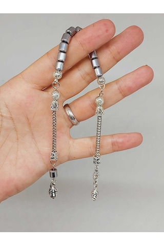 Yasamtohumu Hematit Taşı Silindir Kesim Sallamalık Zaza Tesbih 6mm 48194 Çok Renkli