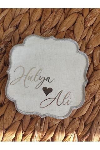 Isimli Söz Ve Nişanlarınız Için Kumaş Damat Kahvesi Peçetesi P-5