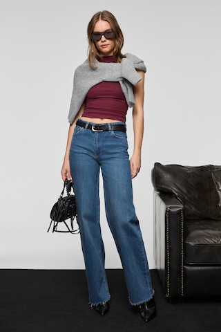 Grımelange Fable Kadın Straıght Fit Paçası Dikişsiz Bitişli Denim Koyu Mavi Jeans Koyu Mavi