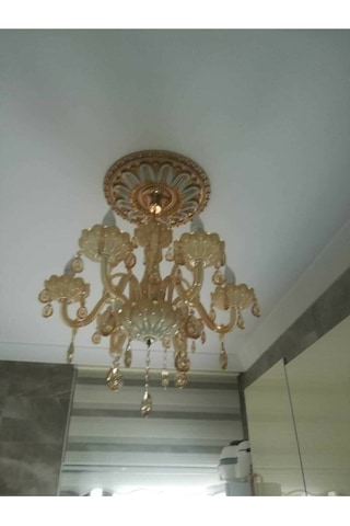 40 40 Cm Dekoratif Estetik Tekli Avize Göbeği Bronz