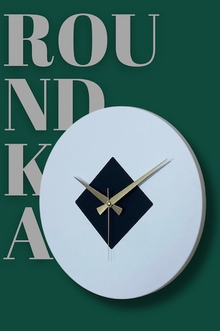 Roundka Model Metal Sıvama Akar Sessiz Mekanizmalı Duvar Saati 40 40 Cm Beyazsiyah Beyaz - Siyah