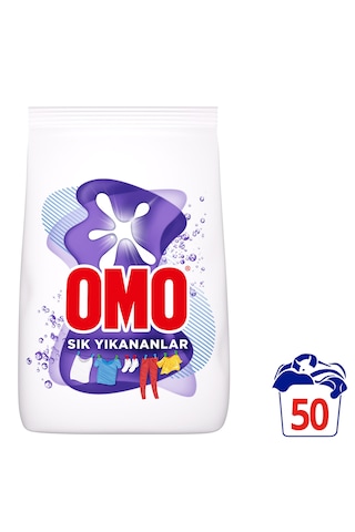 Omo Matik Toz Çamaşır Deterjanı Sık Yıkananlar Beyaz Ve Renkliler İçin 7.5 Kg 50 Yıkama