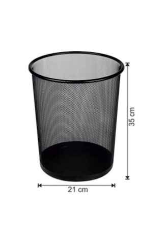 Ofis Tipi Çöp Kovası Büro Çöp Kutusu File Metal Hafif Çöp Kovası 12 Litre Lvstory Siyah