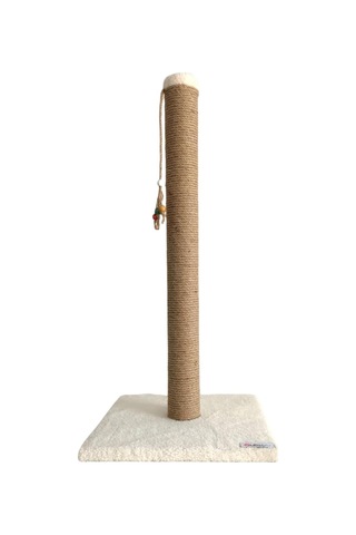 82 Cm Kedi Tırmalama Tahtası 8 Çap Boru Çapı Tek Parça Ekru