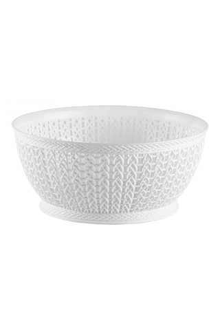Yuvarlak Örgü Sepet 3,5 Lt Round Knitting Basket 3,5 L Beyaz