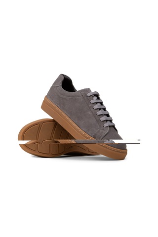 Deery Erkek Gri Hakiki Süet Sneaker Ayakkabı - 02018mgrıc03 Gri
