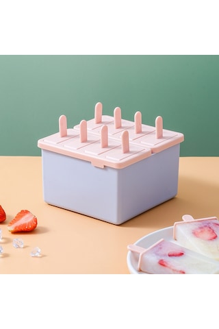 Reedark Yeni Stil 8'li Dikey Dondurma Kalıbı - Yiyecek Dereceli Pp Malzeme İle Evde Geleneksel Dondurma/soğuk Tatlı Hazırlama Pembe Mor Diğer