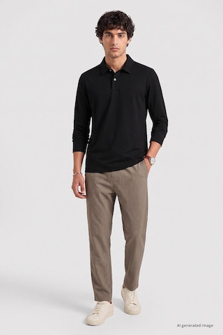 Tommy Life Siyah Rahat Form Basic Erkek Polo Yaka T-shirt - 88512
