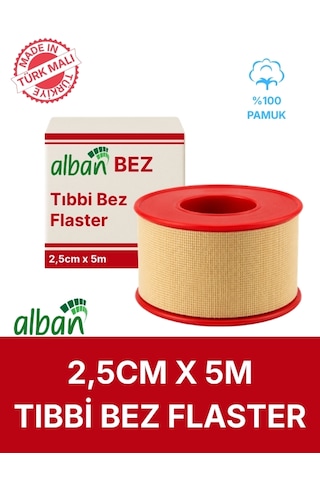 Bez Flaster 2,5 Cm X 5 M, 3 Kutulu Set, Pamuklu Medikal Sabitleme Bandı Tekli Rulo