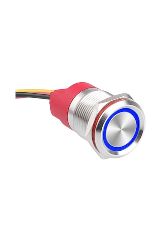 Wd19t-p1-e 19mm Dokunmatik Touch Metal Buton - Mavi