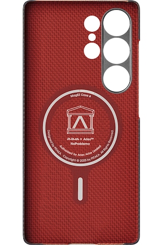 Galaxy S25 Ultra Kılıf Magsafe Uyumlu Lumintex Fosforlu Aramid Fiber Pitaka Tactile Woven Aries Seri