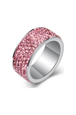 Yüzük Moda Paslanmaz Çelik Yüzük Elmaslı Kadın Eklemli Yüzük Tam Elmaslı Yüzük Takı Adm Beyaz