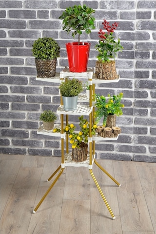 Fullreyon Vailante 8'Li Çiçeklik Saksı Standı Dekoratif Saksılık Diğer