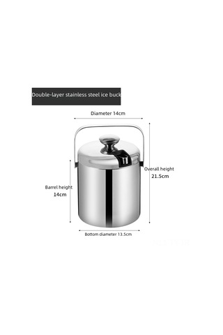 Teltree 304 Çelik İçten Kapaklı 1.3l Çift Katlı Buzluk, Taşınabilir El Tuttuğu İle Şampanya/sekerleme, Otel Ve Partiler İçin Diğer