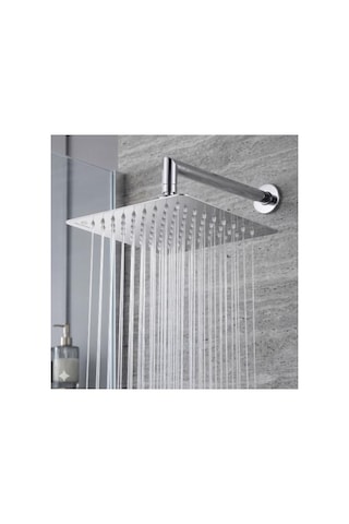 25x25 Cm Kare Paslanmaz Çelik Duş Başlığı, Kireç Önleyici 6998