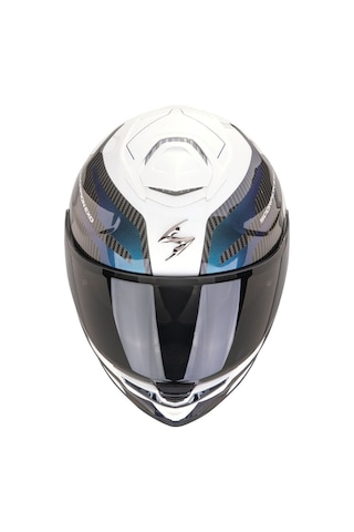 Scorpion Apex Exo-gt Sp Carbon Matrix Air Flex Kapalı Motosiklet Kaskı Beyaz Siyah Mavi