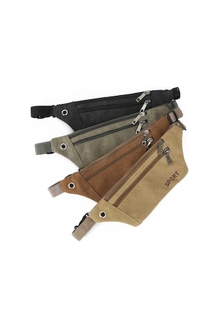 Willowhaven Kahverengi Kanvas Bel Çantası - 3 Fermuarlı, Ayarlanabilir Kemer, Spor/outdoor Dostu, Gömlek/çantaya Dönüştürülebilir, Çok Renkli Çok Renkli