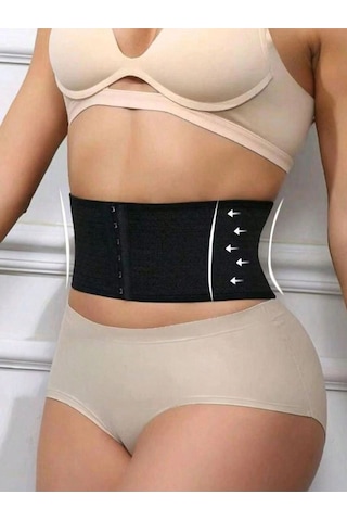 Mistirik Serone Kısa Model Beli Saran Karın Ve Göbek Toparlayıcı Esnek Korse Siyah Renk Siyah