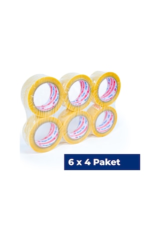 Nuga 45 MM x 100 M Şeffaf Koli Bandı Hotmelt Red 24 Adet