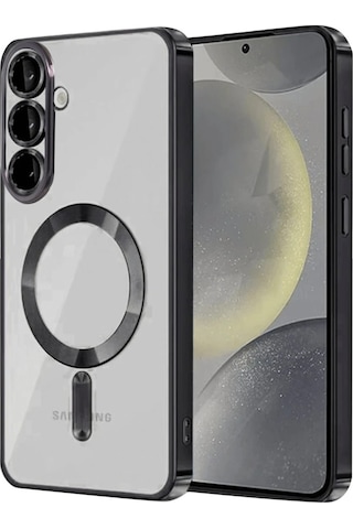 Samsung Galaxy S26 Plus Uyumlu Kılıf Kamera Lens Koruyuculu Magsafe Özellikli Telefon Kılıfı Kapak Siyah