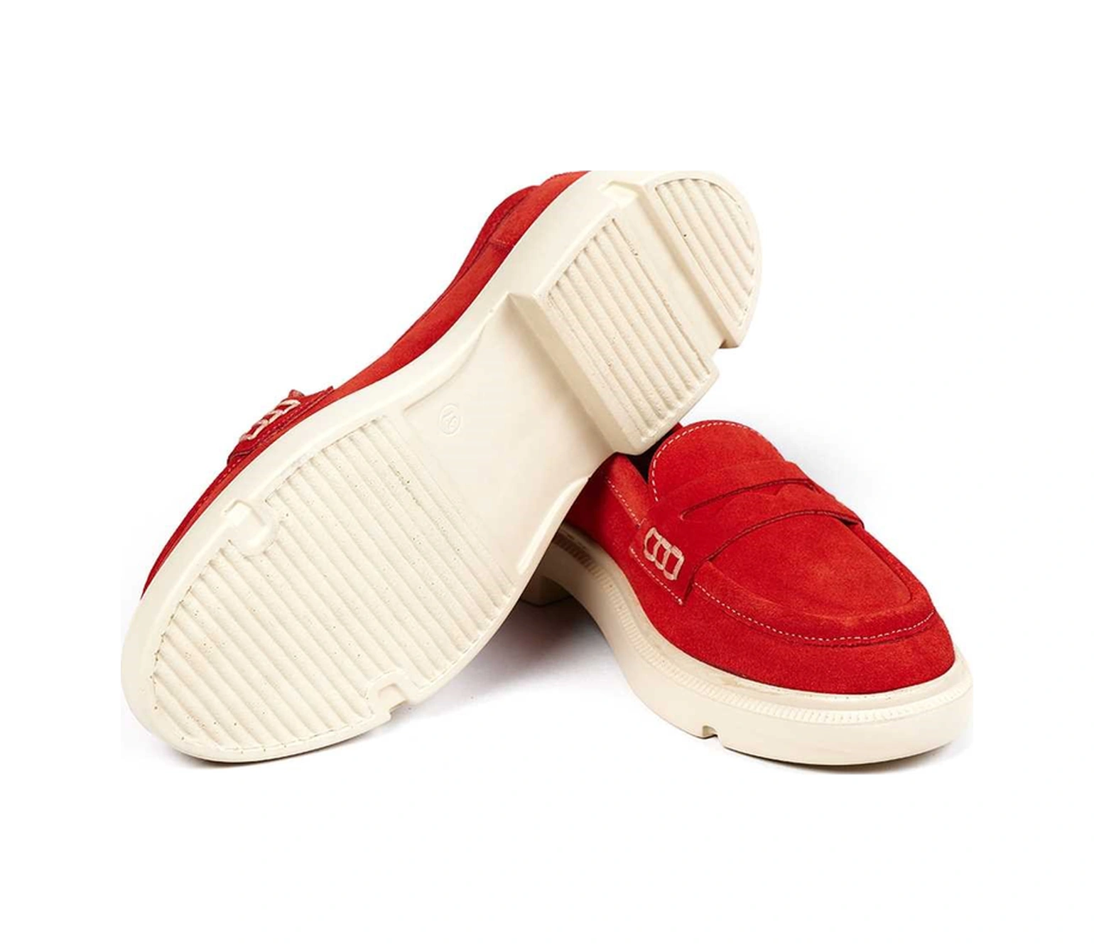 Bestello Bağcıksız Poli Loafer 101-226505-01 Kadın Ayakkabı Kırmızı Suet