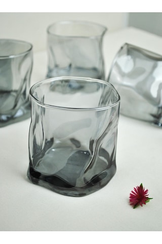 6 Adet Hologramlı Viski Kokteyl Bardağı Kadehi Pinterest Meşrubat Bardak 6'lı 280 Ml Siyah Gri