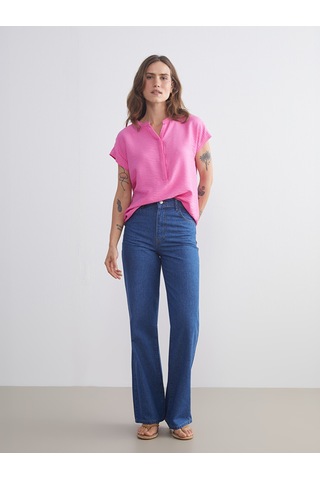 Lcwaıkıkı Classic Pembe Kaçık Yaka Aerobin Bluz