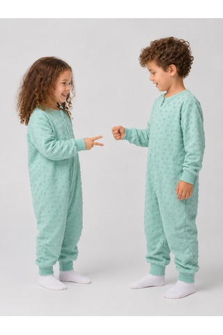 Babyhola Mevsimlik Çocuk Uyku Tulumu 1.5 Tog 1-8 Yaş Unisex Uzun Kollu %100 Pamuk 2710 Yeşil