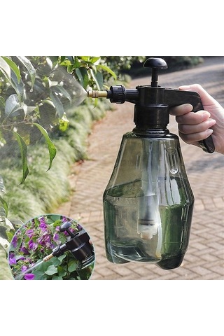 Besthome1 1.5l Büyük Kapasiteli Bahçe Basınçlı Sulama Kabı, Yeşil/gri Renk, Dayanıklı Pratik Sulama Sistemleri İçin