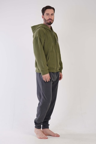 Vienetta Erkek Uzun Kol Polar Fermuarlı Haki Pijama Takım C3t0n4o159 001