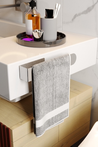 Zift Unique Paslanmaz Çelik Yapışkanlı Havluluk - Havlu Askısı 27 CM Krom