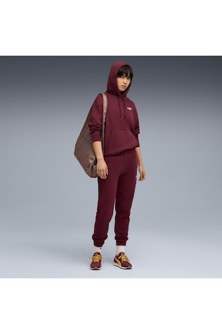 Puma Essentials Small No.1 Logo Kadın Bordo Kapüşonlu Sweatshirt Bordo