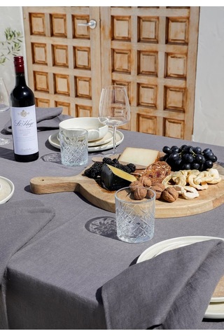 Wellstil Premium Keten Masa Örtüsü Gri