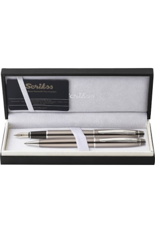 35 Titanyum Dolmakalem & Tükenmez Kalem 2 Li Takım Çok Renkli