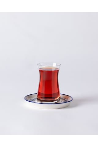 Madame Coco Grand Floral 6'lı Çay Tabağı Seti - Mavi/beyaz 8684427297971 Çok Renkli