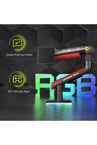North Bayou F5 Ergonomic Rgb Li Monitör Kolu 32-60 Gazlı Pistonlu Gaming Monitör Stand