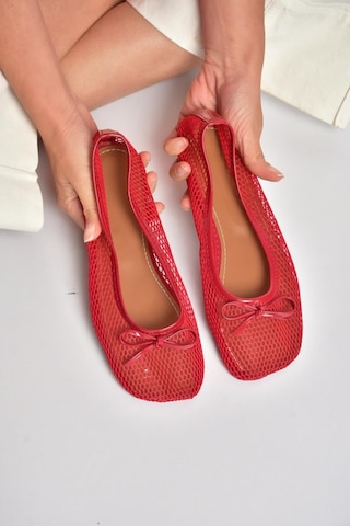 Fox Shoes Y274623315 Kırmızı File Kadın Babet