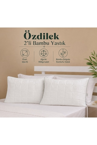 Özdilek 2li Bamboo Yastık 50x70 Beyaz