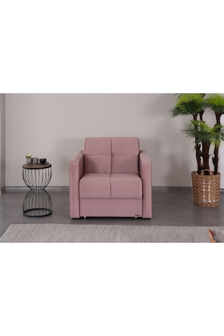 Kilim Mobilya Adonis Tekli Refakatçi Koltuğu Tek Kişilik Yatak Olabilen Koltuk Pembe