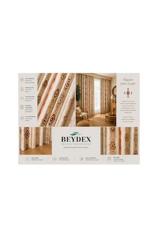 2 Adet 140x260 Cm Ölçüsünde Şık Dekoratif Fon Perde Koleksiyon Vizon